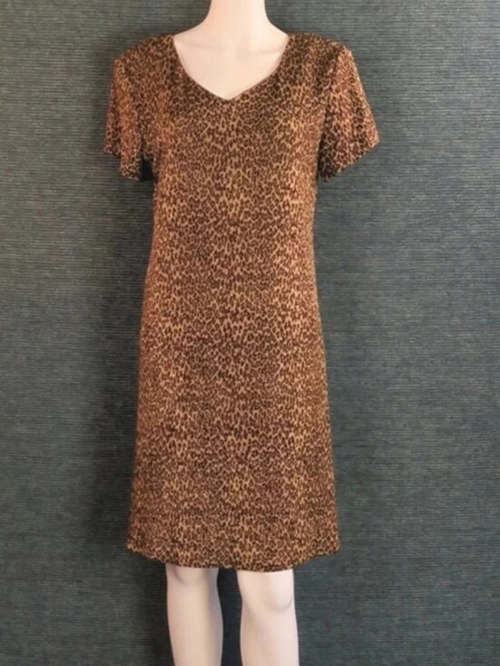 Jessica Howard Dresses & Skirts - Vintage 80s Jessica Howard Glitter Leopard Print Swing Dress